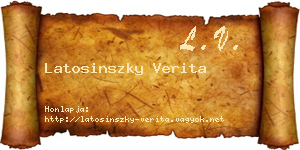 Latosinszky Verita névjegykártya